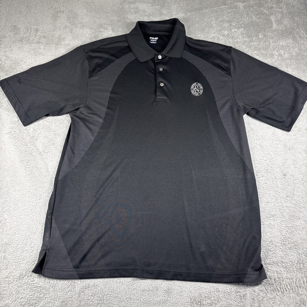 Ping Collection Golf Polo Shirt Black Performance Dynamics Summit Chase Size L